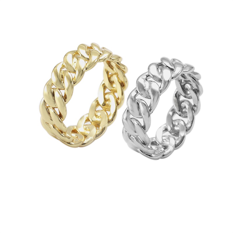 Anillo de moda de acero inoxidable al vacío 18k anillo de anillo de oro y acero anillo